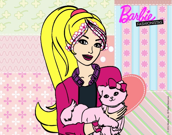 Barbie con su linda gatita