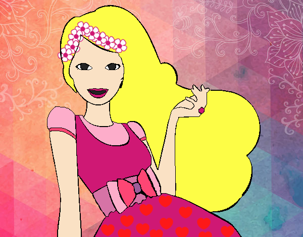 Barbie con su vestido con lazo