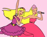 Barbie y la princesa cantando