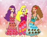 Barbie y sus amigas vestidas de fiesta