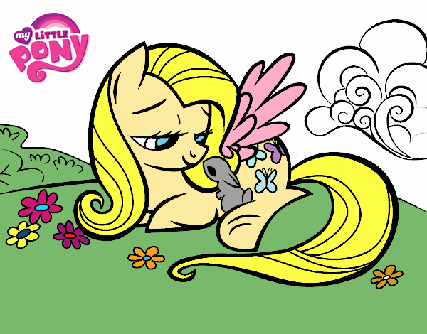 Fluttershy con un conejito