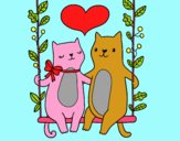 Gatitos enamorados