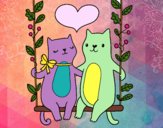 Gatitos enamorados