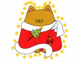 Gato con adornos navideños