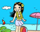 Niña en la playa