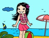 Niña en la playa