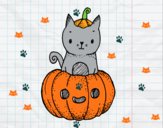 Un gatito de Halloween