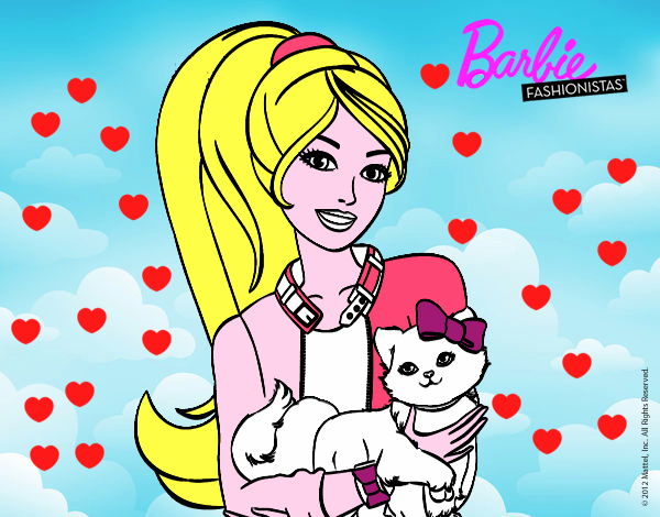 Barbie con su linda gatita