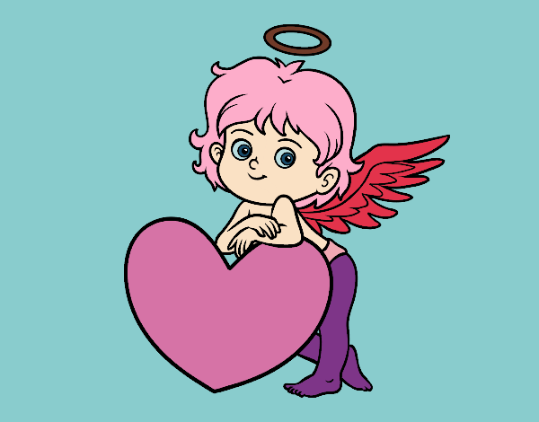 Cupido y un corazón