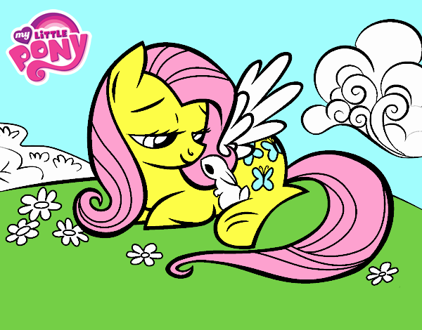 Fluttershy con un conejito