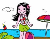 Niña en la playa