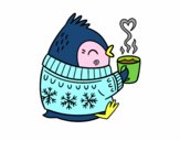 Pajarito tomando un té