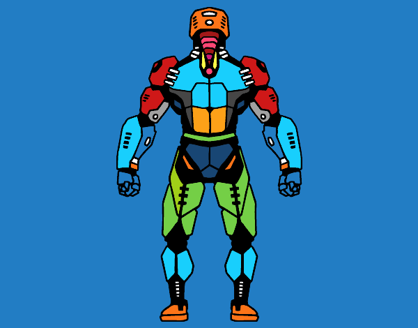 Robot luchador de espaldas