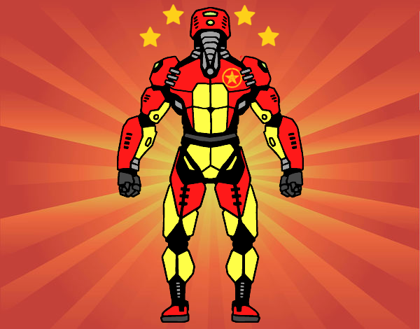 Robot luchador de espaldas