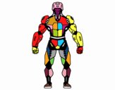 Robot luchador de espaldas