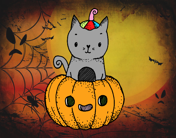 Un gatito de Halloween