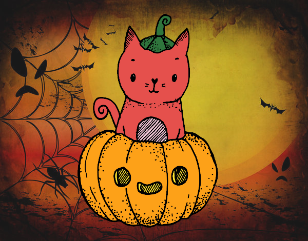 Un gatito de Halloween