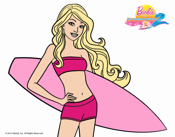 Barbie con tabla de surf