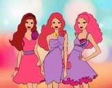 Barbie y sus amigas vestidas de fiesta