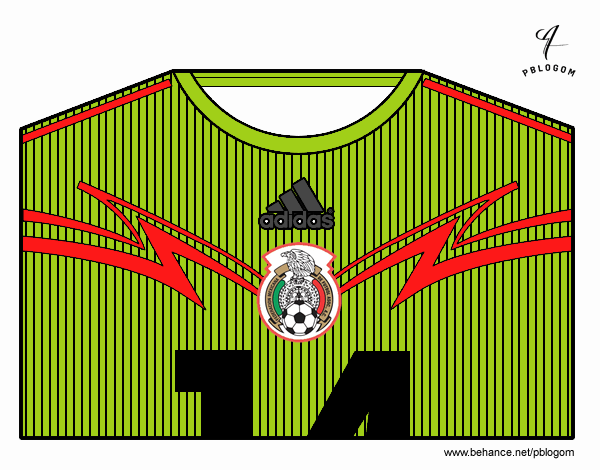 Camiseta del mundial de fútbol 2014 de México