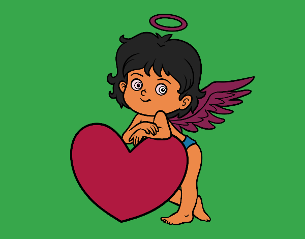 Cupido y un corazón