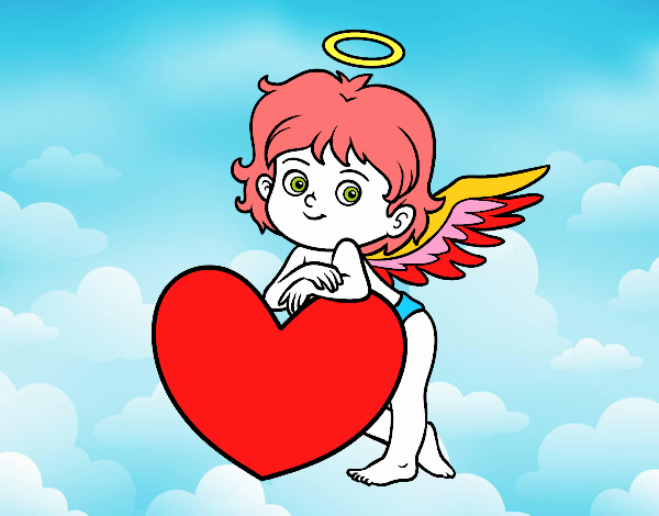 Cupido y un corazón