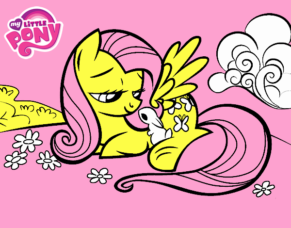 Fluttershy con un conejito