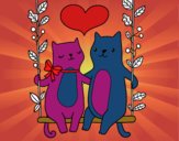 Gatitos enamorados