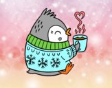 Pajarito tomando un té