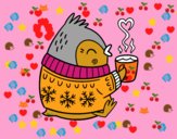 Pajarito tomando un té