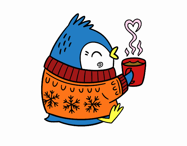 Pajarito tomando un té