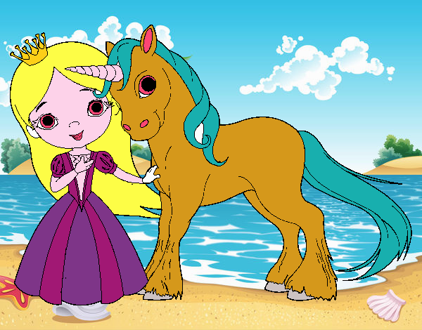 Princesa y unicornio