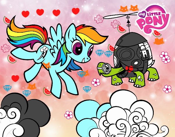 Rainbow Dash y la tortuga tanque