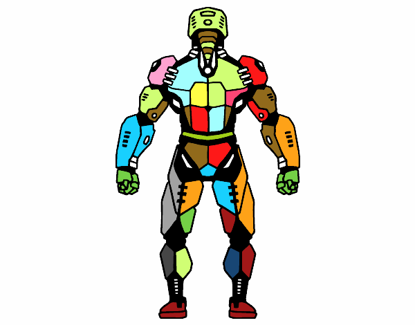 Robot luchador de espaldas