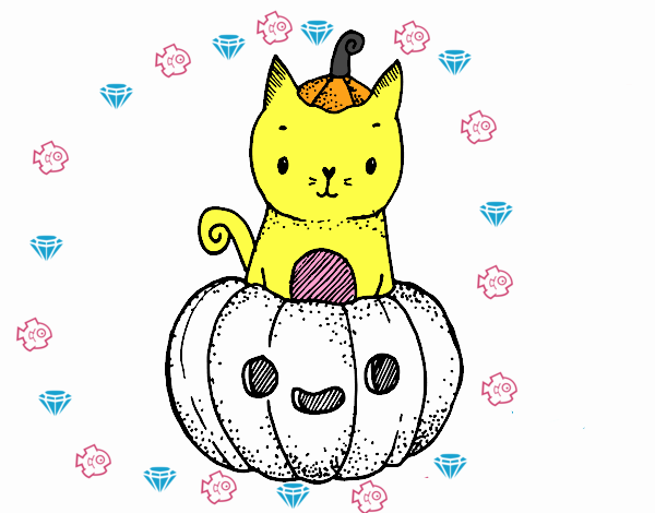 Un gatito de Halloween