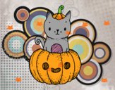 Un gatito de Halloween