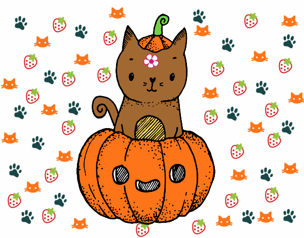 Un gatito de Halloween