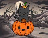 Un gatito de Halloween