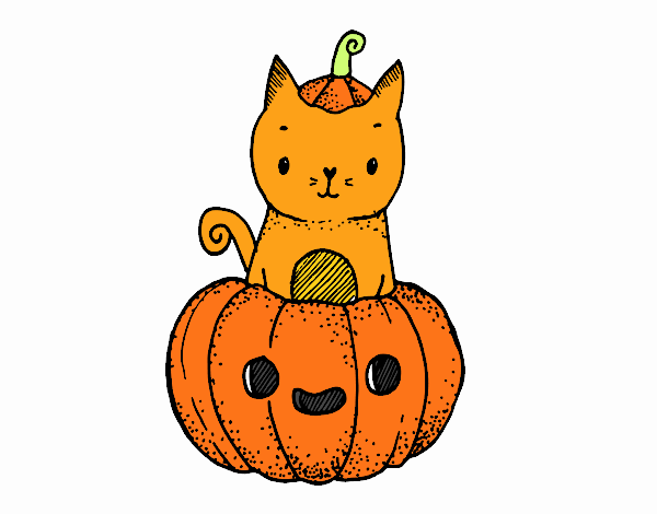 Un gatito de Halloween