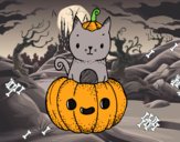 Un gatito de Halloween