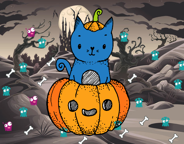 Un gatito de Halloween