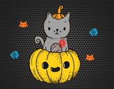 Un gatito de Halloween