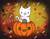 Un gatito de Halloween