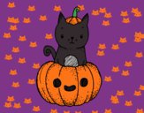 Un gatito de Halloween