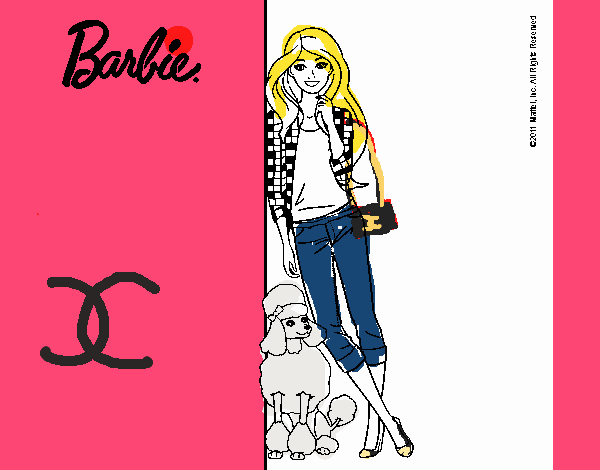 Barbie con cazadora de cuadros