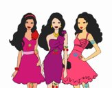 Barbie y sus amigas vestidas de fiesta