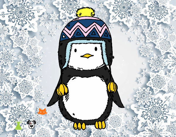 Bebé pingüino con gorrito