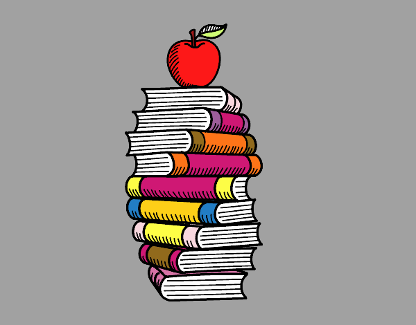 Libros y manzana