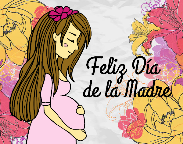 Mamá embarazada en el día de la madre