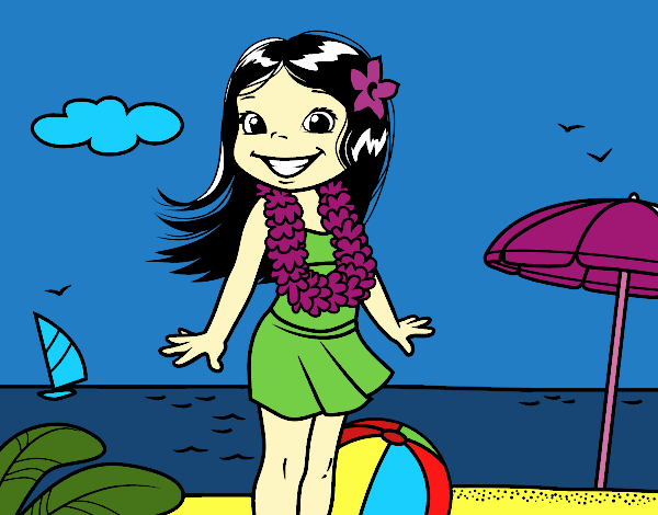 Niña en la playa